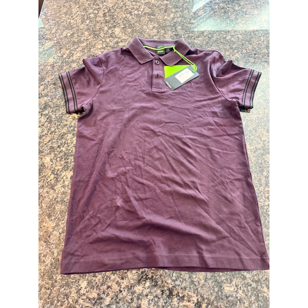 Hugo Boss Mens Purple Jersey‎ Polo Shirt 50544448 Size S New With Tags